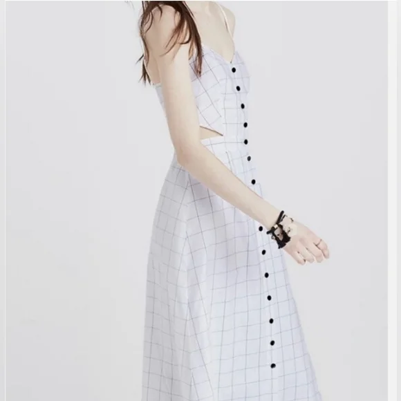 MADEWELL Windowpane Cutout Cami Mididress - Picture 2 of 12